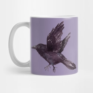 Flying raven watercolor Mug